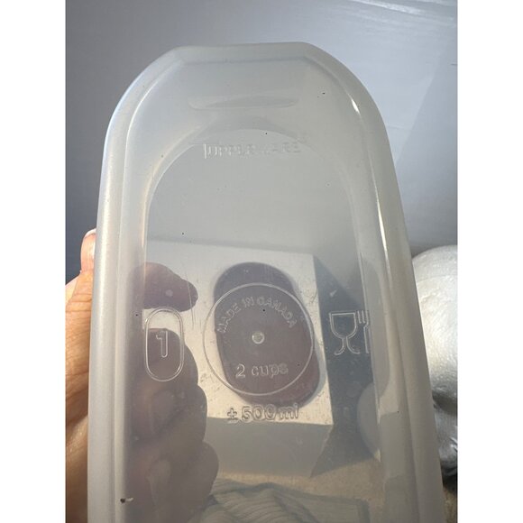 Tupperware 1611 Modular Mates Clear OVAL 1 Storage Container Base 2 Cup Brown - Picture 5 of 7